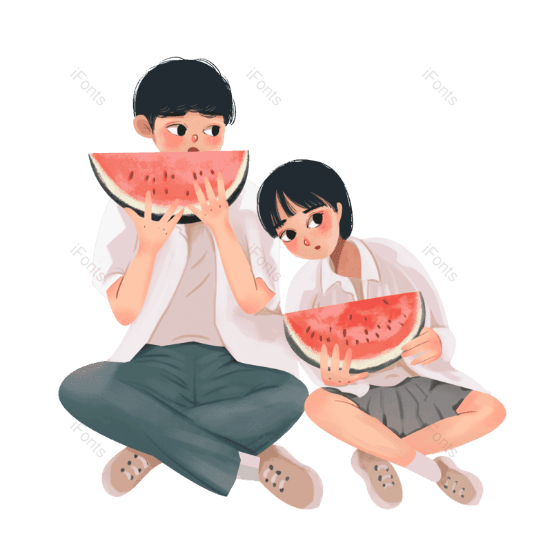 西瓜图片,夏至元素,520PNG,夏天免抠素材